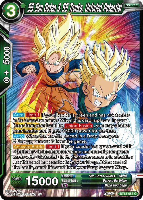 SS Son Goten & SS Trunks, Unfurled Potential (BT18-085) [Dawn of the Z-Legends] - for just $0.10! 