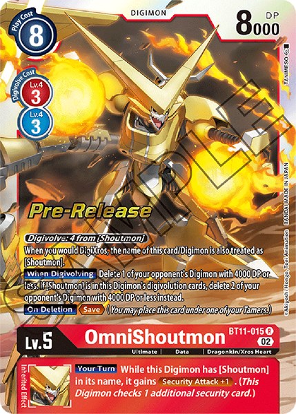 OmniShoutmon [BT11-015] [Dimensional Phase Pre-Release Promos] - Just $0.55! Shop now at Retro Gaming of Denver