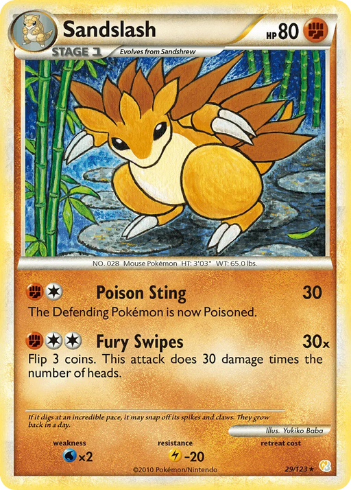 Sandslash (29/123) [HeartGold & SoulSilver: Base Set] - for just $1.15! 