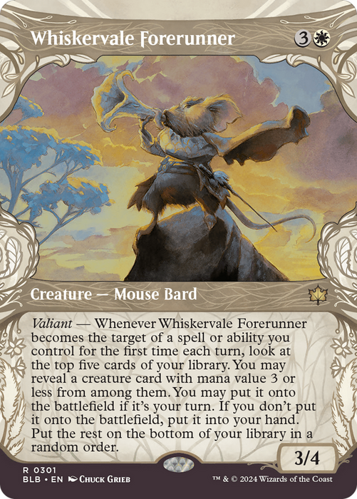 Whiskervale Forerunner (BLB-301) - Bloomburrow: (Showcase) (Borderless) - for just $0.13! 