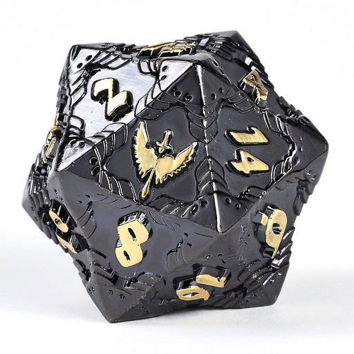 Solid Metal Paladin Class RPG Dice Set - Gunmetal w/ Gold - for just $39.99! 