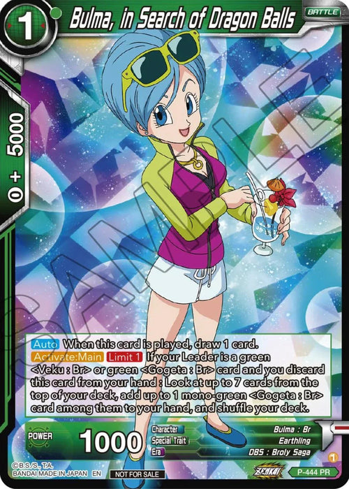 Bulma, In Search of Dragon Balls (Zenkai Series Tournament Pack Vol.2) (P-444) [Tournament Promotion Cards] - for just $0.20! 