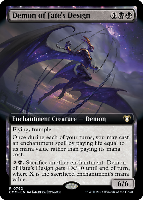 Demon of Fate's Design (CMM-762) - Commander Masters: (Extended Art, enchantment) - for just $0.44! 