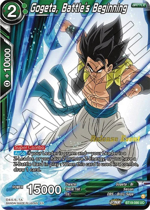 Gogeta, Battle's Beginning (Fighter's Ambition Holiday Pack) (BT19-086) [Tournament Promotion Cards] - for just $1.45! 