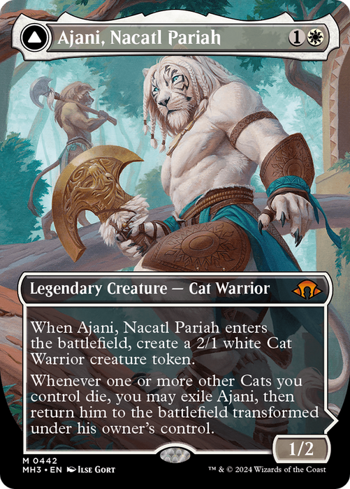 Ajani, Nacatl Pariah // Ajani, Nacatl Avenger (Borderless) [Modern Horizons 3] - Just $4.25! Shop now at Retro Gaming of Denver