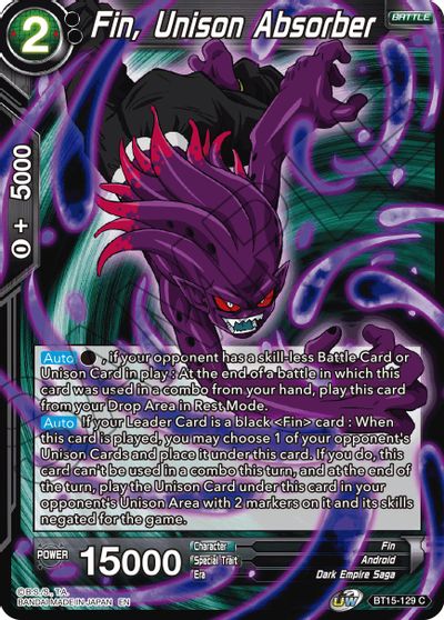 Fin, Unison Absorber (BT15-129) [Saiyan Showdown] - for just $0.10! 