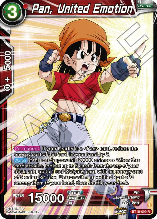 Pan, United Emotion (BT18-009) [Dawn of the Z-Legends] - for just $1.20! 