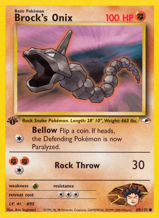 Brock's Onix (69/132) [Gym Heroes 1st Edition] - for just $0.70! 