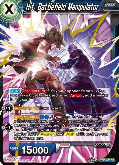 Hit, Battlefield Manipulator (BT15-033) [Saiyan Showdown] - for just $0.40! 