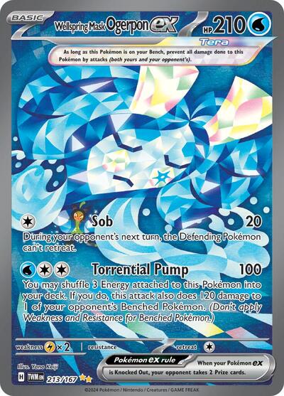 Wellspring Mask Ogerpon ex - 213 (SV06: Twilight Masquerade) Near Mint Holofoil - for just $17.35! 