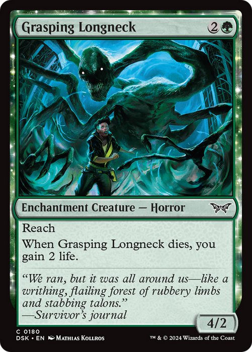 Grasping Longneck (DSK-180) - Duskmourn: House of Horror: (enchantment) Foil - for just $0.02! 