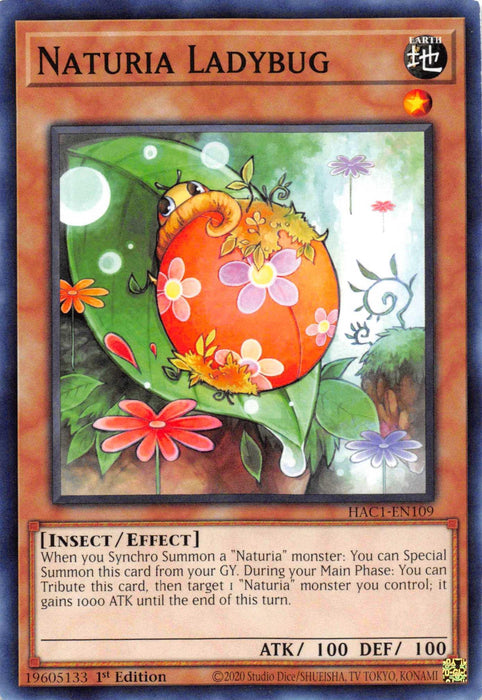 Naturia Ladybug (Duel Terminal) [HAC1-EN109] Parallel Rare - for just $0.20! 