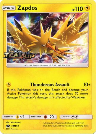 Zapdos (SM159) (Staff) [Sun & Moon: Black Star Promos] - Just $22.75! Shop now at Retro Gaming of Denver