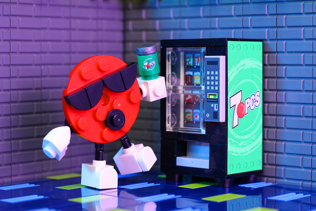 Custom 7 Pieces Soda Vending Machine made using LEGO parts - B3 Customs - Just $19.99! Shop now at Retro Gaming of Denver