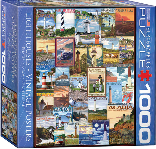 Puzzle: Vintage Art Collages - Lighthouses Vintage Posters - for just $17.99! 