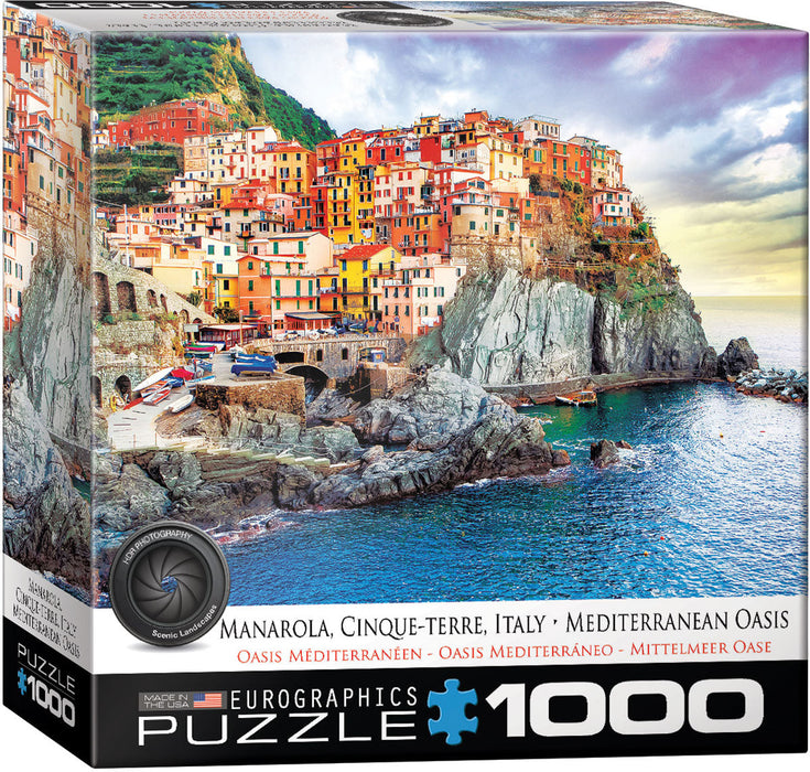 Puzzle: Maps & Flags - Manarola Cinque Terre Italy Mediterranean Oasis - for just $17.99! 
