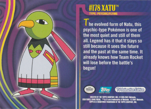 Xatu (178) [Topps Pokemon Johto Series 1] - for just $0.75! 