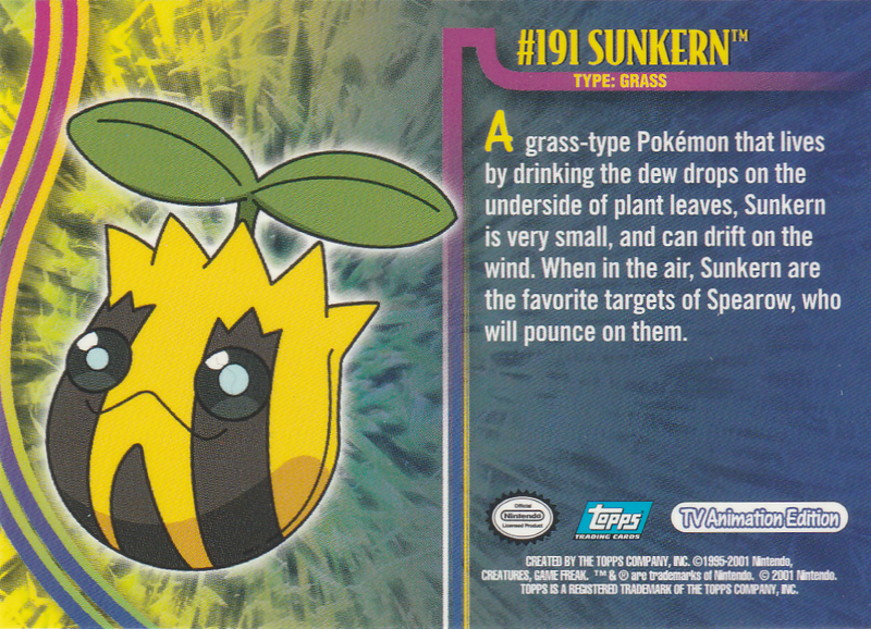 Sunkern Foil (191) [Topps Pokemon Johto Series 1] - for just $0.75! 