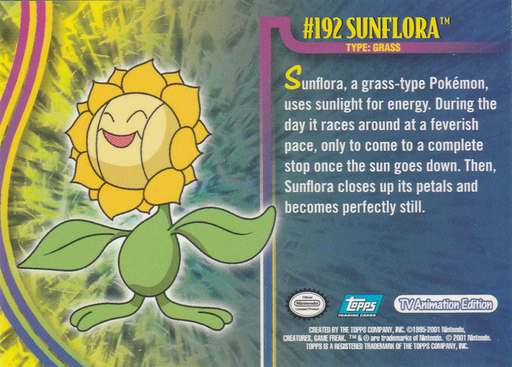 Sunflora (192) [Topps Pokemon Johto Series 1] - for just $0.75! 
