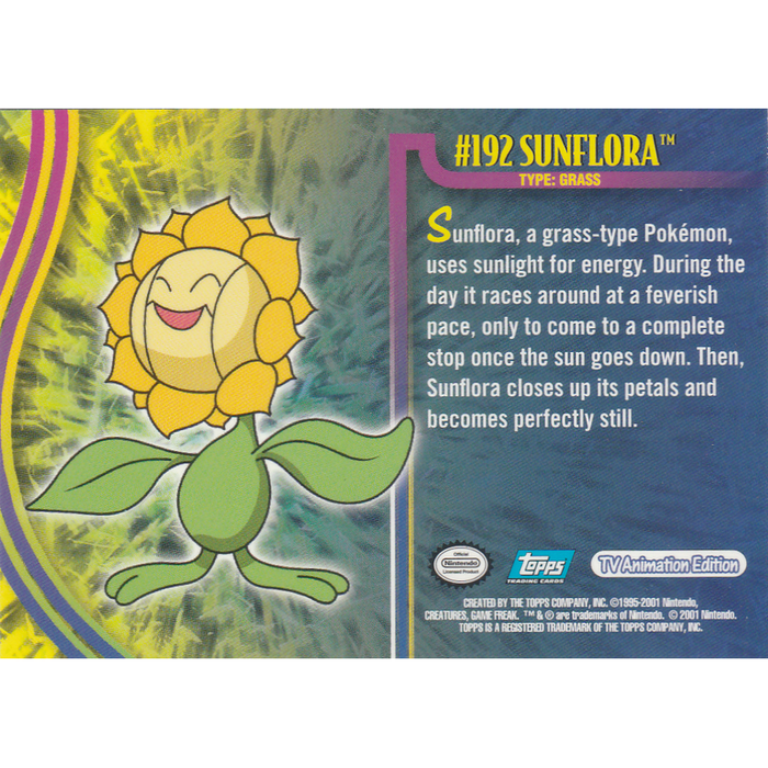 Sunflora (192) [Topps Pokemon Johto Series 1] - Just $0.75! Shop now at Retro Gaming of Denver