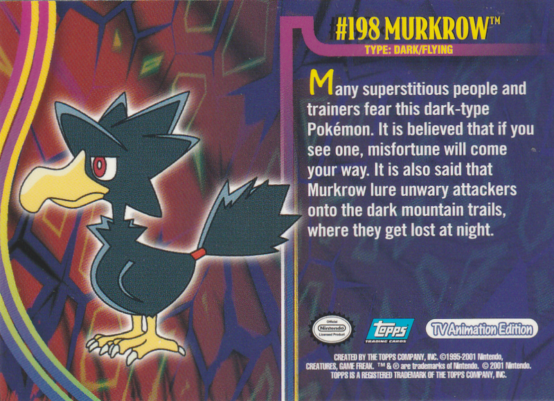 Murkrow (198) [Topps Pokemon Johto Series 1] - for just $0.75! 