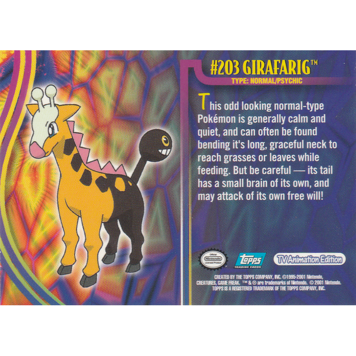 Girafarig (203) [Topps Pokemon Johto Series 1] - Just $0.75! Shop now at Retro Gaming of Denver