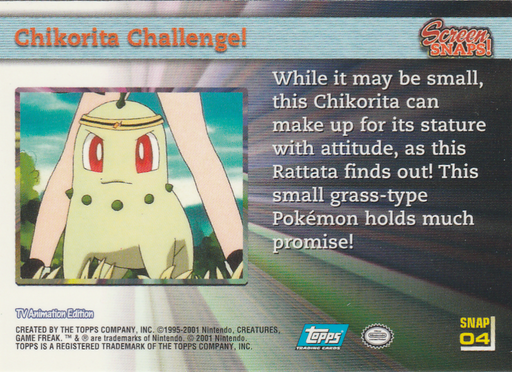 Chikorita Challenge! (SNAP 04) [Topps Pokemon Johto Series 1] - for just $0.75! 