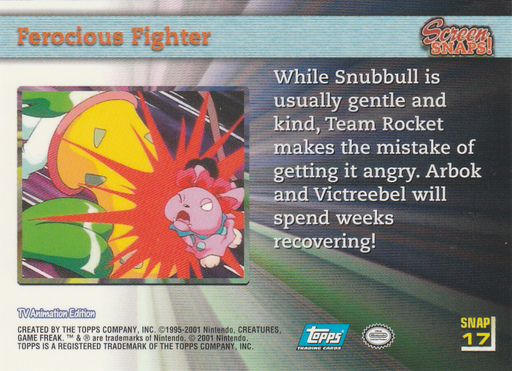 Ferocious Figher (SNAP 17) [Topps Pokemon Johto Series 1] - for just $0.75! 