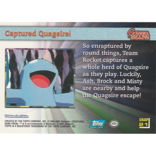 Captured Quagsire! (SNAP 21) [Topps Pokemon Johto Series 1] - Just $0.75! Shop now at Retro Gaming of Denver