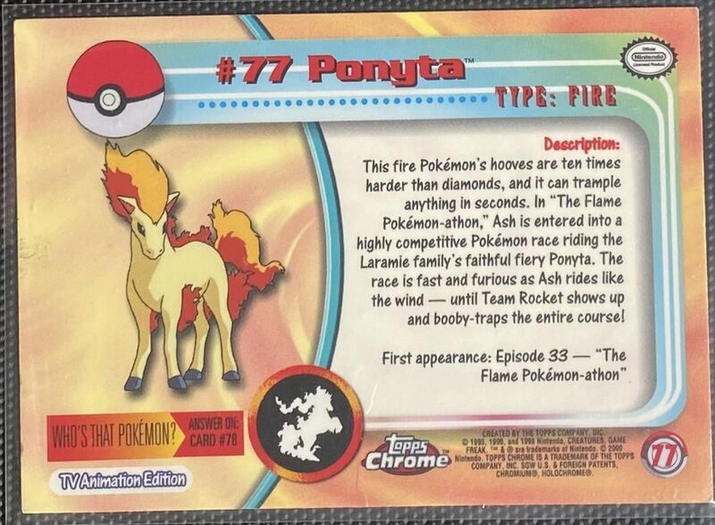 Ponyta Foil (77) [Topps Pokemon Chrome Series 1] - for just $0.75! 