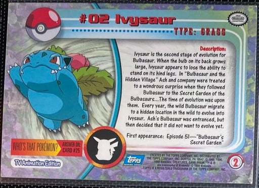 Ivysaur (2) [Topps TV Animation Edition Series 1 (Black Logo) - for just $0.75! 