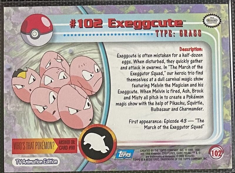 Exeggcute (102) [Topps TV Animation Edition Series 2] - for just $1.50! 
