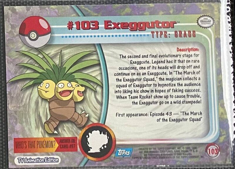 Exeggutor (103) [Topps TV Animation Edition Series 2] - for just $1.50! 