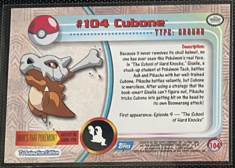 Cubone (104) [Topps TV Animation Edition Series 2] - for just $1! 