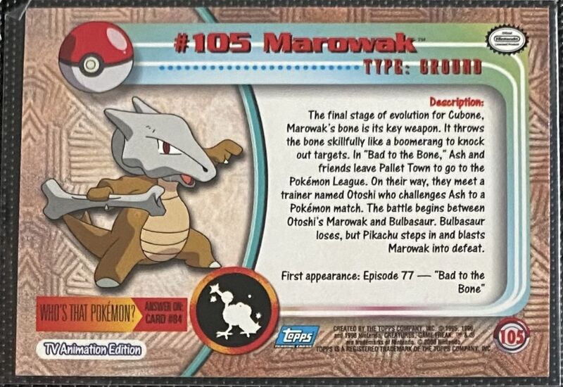 Marowak (105) [Topps TV Animation Edition Series 2] - for just $1.50! 