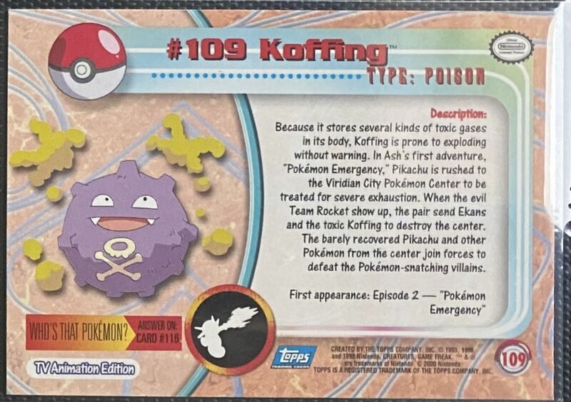 Koffing (109) [Topps TV Animation Edition Series 2] - for just $0.75! 