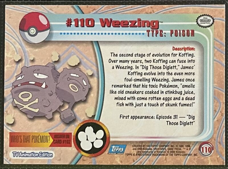 Weezing Foil (110) [Topps TV Animation Edition Series 2] - for just $3! 