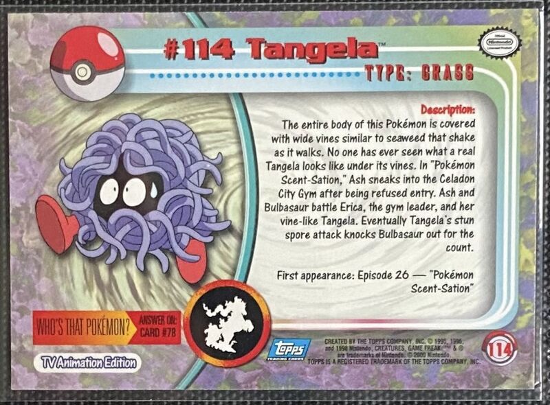 Tangela (114) [Topps TV Animation Edition Series 2] - for just $1! 