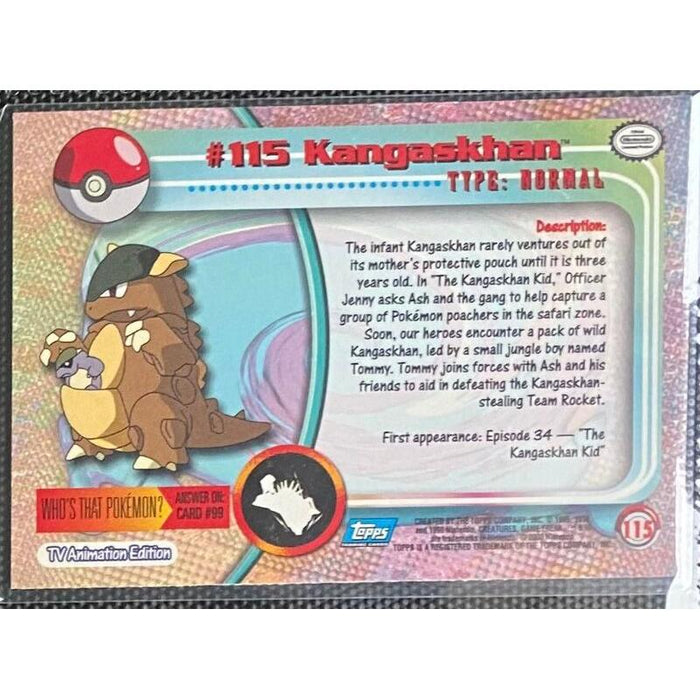 Kangaskhan Foil (115) [Topps TV Animation Edition Series 2 (Blue Logo)] - Just $3! Shop now at Retro Gaming of Denver