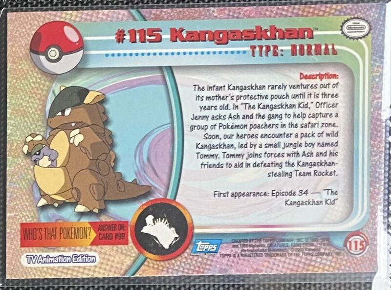 Kangaskhan Foil (115) [Topps TV Animation Edition Series 2 (Blue Logo)] - for just $3! 