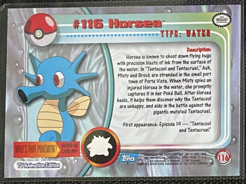 Horsea Foil (116) [Topps TV Animation Edition Series 2 ] - for just $0.75! 