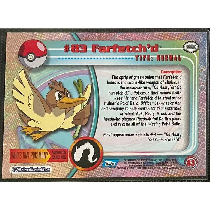 Farfetch'd (83) [Topps TV Animation Edition Series 2] - Just $1! Shop now at Retro Gaming of Denver