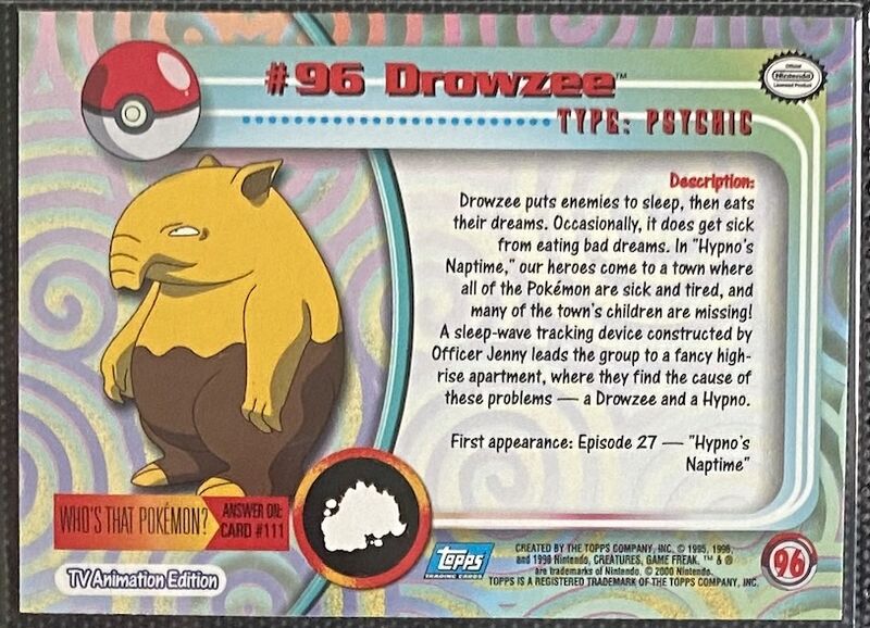 Drowzee (96) [Topps TV Animation Edition Series 2] - for just $1! 