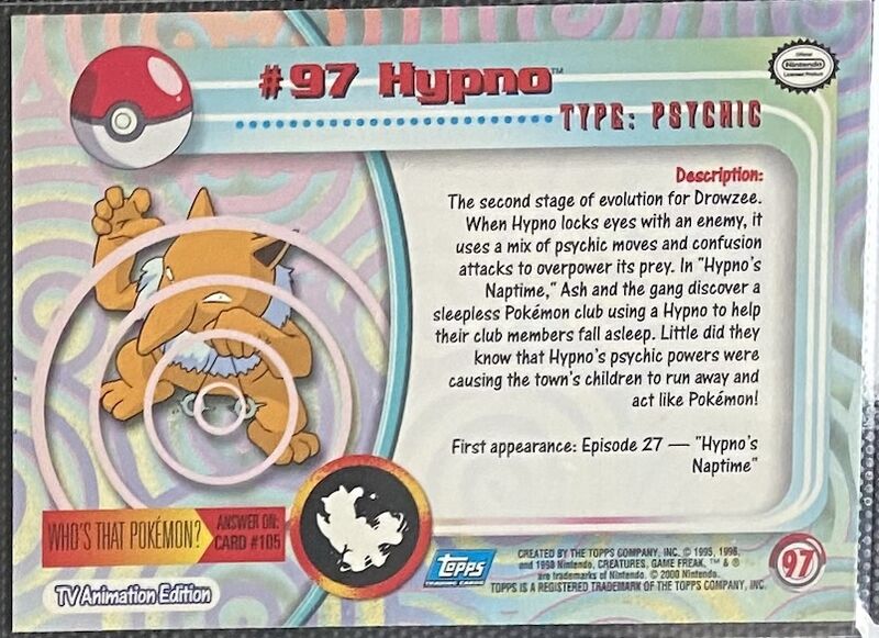 Hypno (97) [Topps TV Animation Edition Series 2] - for just $1! 