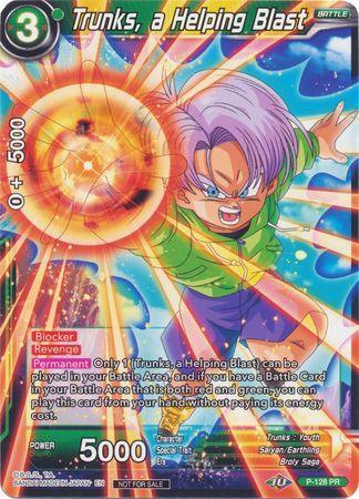 Trunks, a Helping Blast (Shop Tournament: Assault of Saiyans) (P-128) [Promotion Cards] - for just $0.10! 