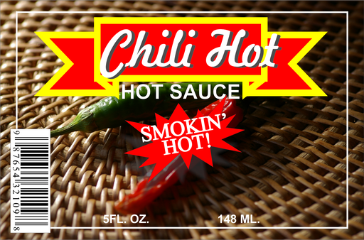 Hot Sauce Bottle Single Self Adhesive Label - License and Royalty Free for Film Use - for just $3! 