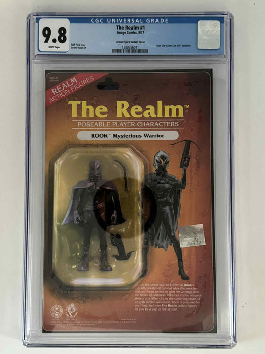 The Realm #1 CGC 9.8 Blue Label Haun Exclusive Action Figure Var - for just $75! 