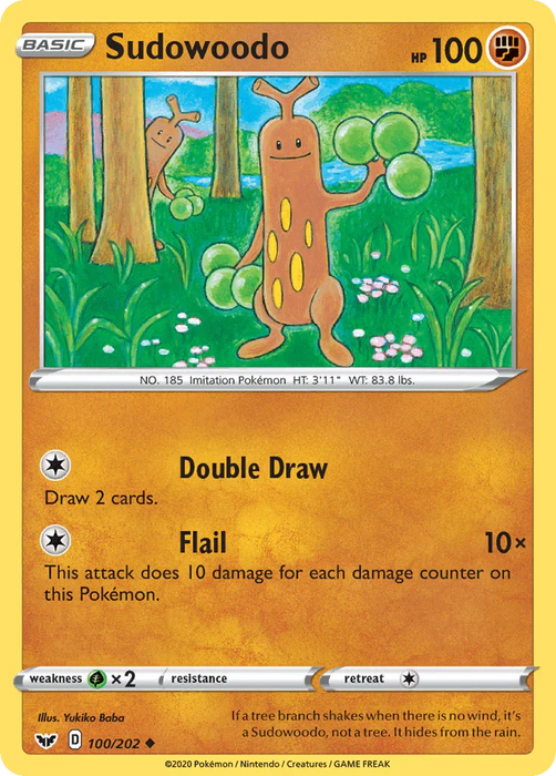 Sudowoodo (100/202) [Sword & Shield: Base Set] - for just $0.10! 