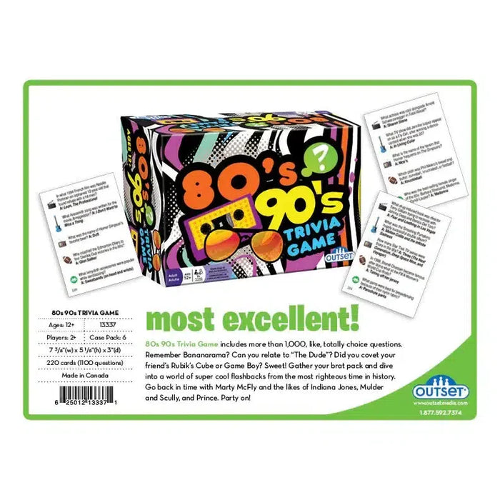 80s 90s Trivia Card Game Outset - for just $14.99! 