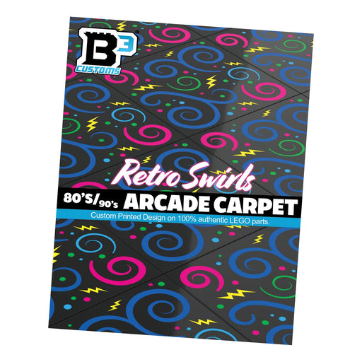 Custom 80's and 90's Arcade Carpet 6x6 Tiles (Swirls) Pack of 10 made with LEGO parts - Premium  - Just $24.99! Shop now at Retro Gaming of Denver